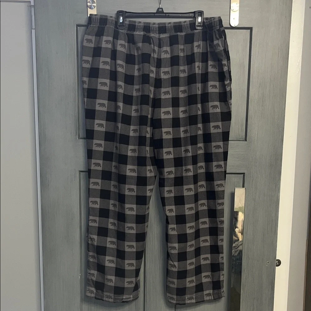 Eddie Bauer Black and Gray Bear Pattern PJ Pants